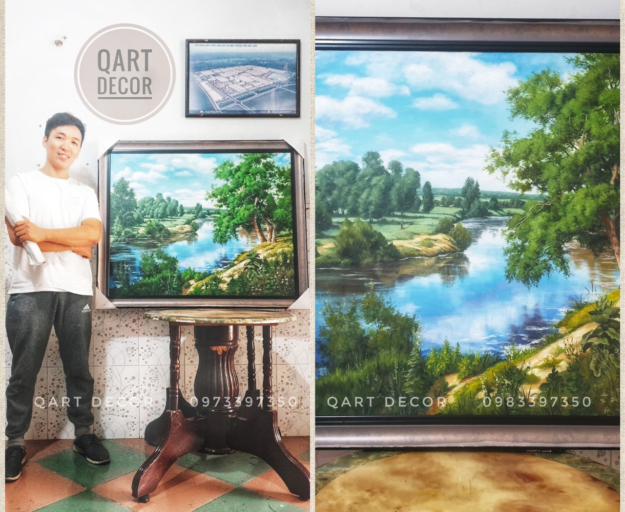 VẼ TRANH  PHONG CẢNH SƠN DẦU
